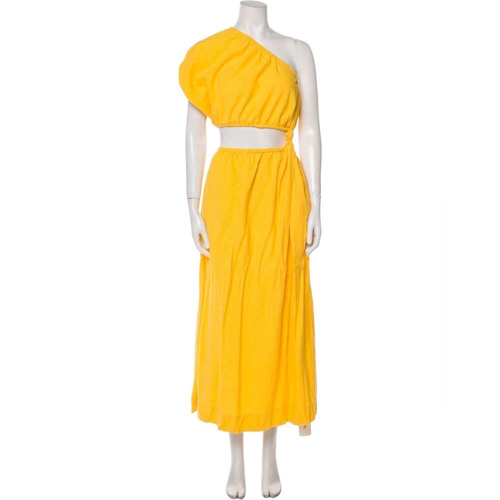 Farm Rio Yellow One-Shoulder Dress
